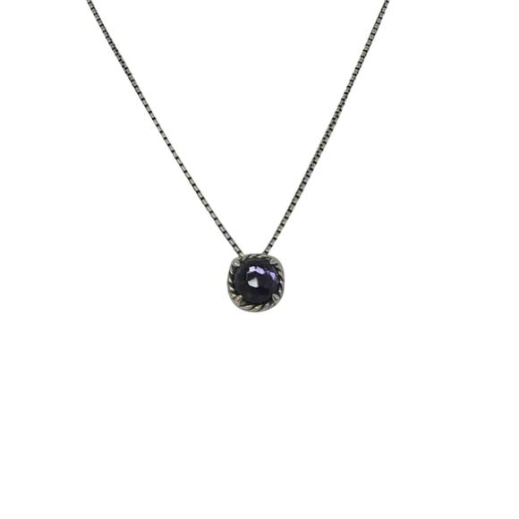 David Yurman Sterling Silver Chatelaine Amethyst pendant necklace